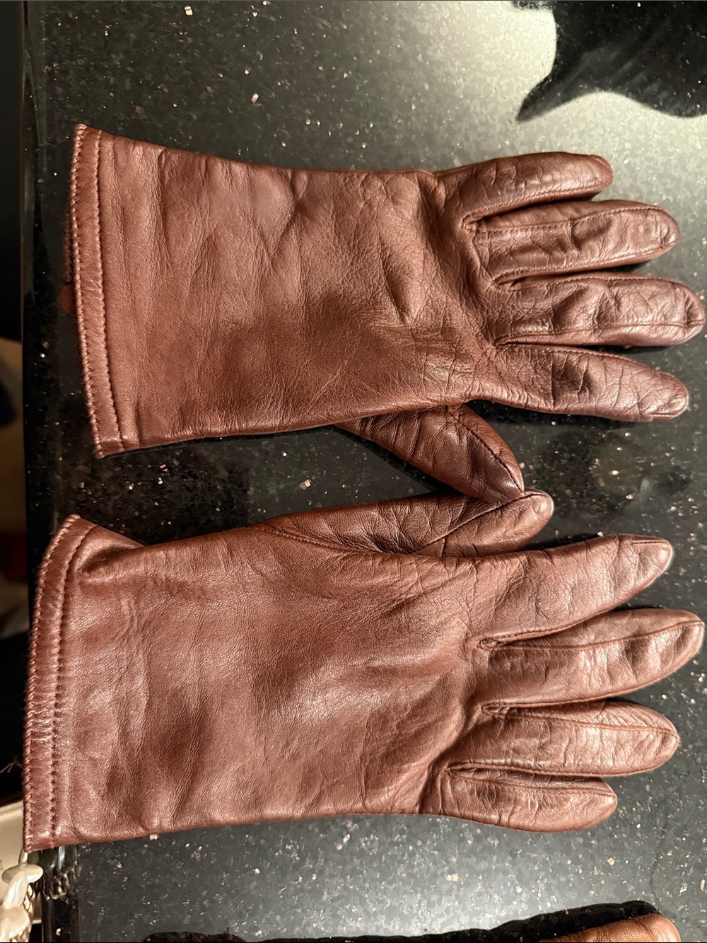 Leather Women's Gloves - Brown